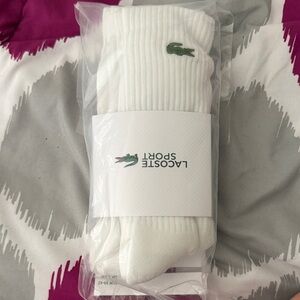Lacoste Sport White Athletic Socks